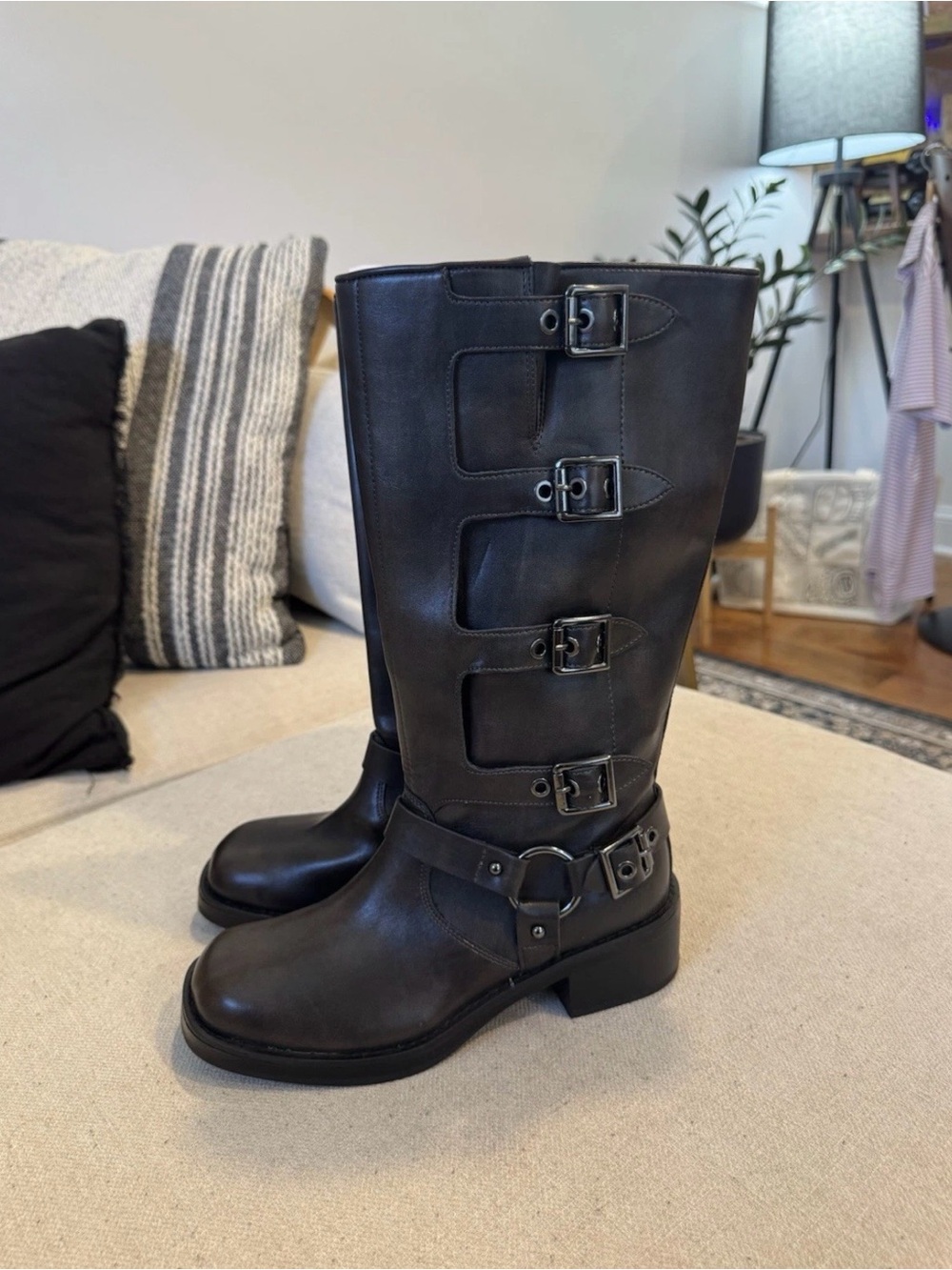 Wild Fable Rebel Tall Engineer Moto Buckle Boots, Brown, Sz 7.5 NWT
